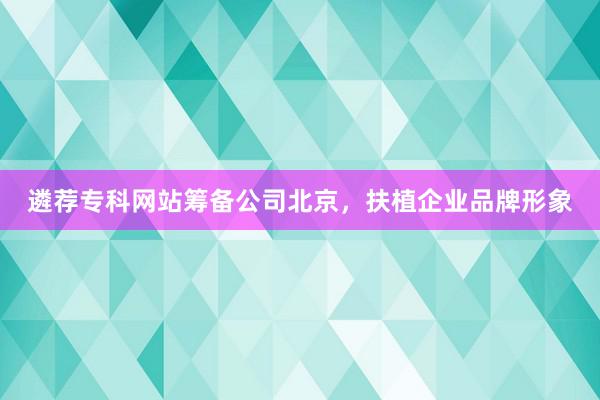 遴荐专科网站筹备公司北京，扶植企业品牌形象